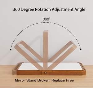 Espejos de maquillaje de tocador de mesa de madera-Espejos rectangulares montados en la pared Escritorio para sala de estar Dormitorio Regalo de cumpleaños - Product Image 4