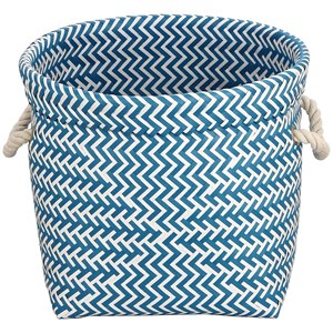 Cestino da bagno MSV in polipropilene blu e bianco, 32 x 27 cm - Product Image 1