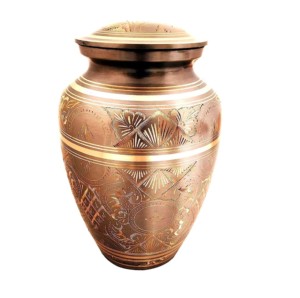 Urnas de cremación de latón para mascotas con hermoso diseño de mariposa dorada y urnas funerarias de metal con acabado verde - Product Image 6