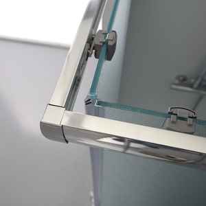 Cabine de douche carrée Genoa 90x90 avec verre mat et rideaux de douche haut de gamme - Product Image 4