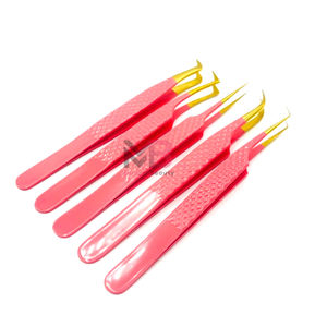 Pince à épiler d'extension de cils en acier inoxydable avec nom de marque personnalisé - Product Image 2