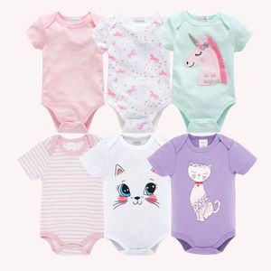 Body Estivi in Cotone per Bambine Kavkas, Set da 6/3 Pezzi, Design a Maniche Corte - Product Image 1