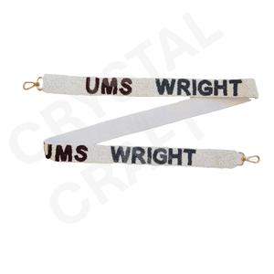 GO Hear Custom White Gold Seed Bead Bag Correas Correa de monedero con cuentas para bolsos de moda Diseño de accesorios - Product Image 6
