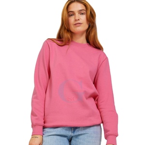 Ladies Fashion High Quality Fleece Cotton <b>Material</b> Long Sleeve Crew Neck Sweatshirts with Custom Logo Branding for Winter - Product Image 1