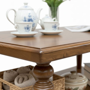 Traditional/Farmhouse Rectangular Ash Wood Living Room/Dining <b>Table</b> Set TT68258 - Product Image 3
