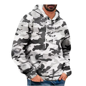 Sweat à capuche en polaire imperméable en polyester/coton camouflage personnalisé avec logo personnalisé, prix de gros bon marché pour hommes et femmes - Product Image 1