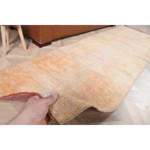 Turkish Vintage Rug 2.5x9.8 ft, Herki <b>Brown</b> Animal Print <b>Wool</b> Rug - Product Image 3