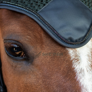 Bonnet mouche au crochet léger pour chevaux respirant lavable design confortable Pakistan fait durable couvre-oreille bonnet d'oreille - Product Image 3