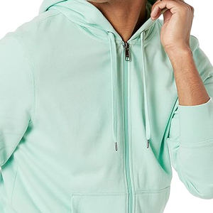 Sweat à capuche polyvalent avec fermeture éclair, tricot doux, confortable, style urbain, profil de bras ajusté, facile à assortir, indispensable - Product Image 5