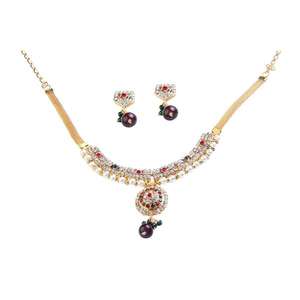 Kriaa Green Austrian Stone Gold-Plated <b>Fine</b> <b>Jewelry</b> <b>Set</b> 1101020 Necklace - Product Image 1