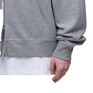 Sweat à capuche zippé de haute qualité avec logo personnalisé, sweat à capuche unisexe à épaules tombantes surdimensionné 100% coton, sweats à capuche vierges - Product Image 4