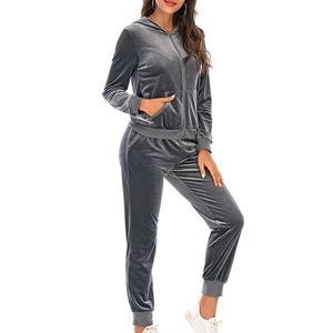 Chándal de mujer a granel al por mayor sudadera con cremallera y pantalones de Jogger deportivo elegante conjunto casual de dos piezas para la moda activa de las mujeres - Product Image 2