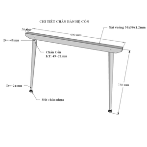HBCO009 100x200cm Minimalist Modern Conference <b>Table</b> with CONE System Steel Legs Assembly Required for <b>Office</b> or Hotel Use - Product Image 5