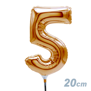 Elegancia festiva Globos en forma de número dorado 7 "Pequeño grande para cumpleaños japoneses - Product Image 5