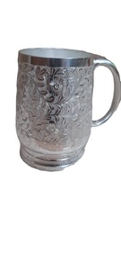 Nouvelle tasse en laiton fini argent pour mariage, nouvelle tasse en métal au prix de gros, tasse médiéval pour l'eau potable - Product Image 2