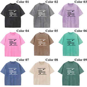 Wholesale Fashion Vintage Acid Wash T Shirts High Quality T-shirt 2024 Oversize Custom Logo <b>Tshirt</b> Plus Size 100% Cotton for Men - Product Image 5