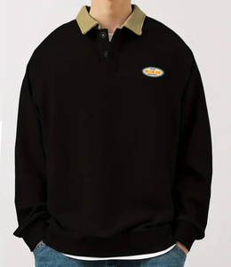 Sudaderas con cuello Polo para hombre de alta calidad con logotipo personalizado, ropa informal, tendencia superior, transpirable, novedad, sudadera para hombre - Product Image 5