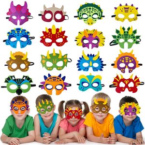 Máscaras de dinosaurio de fieltro para niños, favores de fiesta de dinosaurio, máscaras de dinosaurio, suministros de fiesta de cumpleaños, máscaras de fiesta de dinosaurio para niños y niñas - Product Image 3