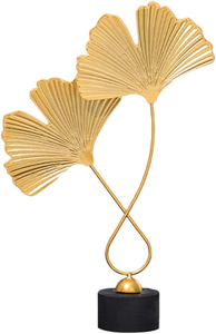 Feuilles en métal Figure décorative moderne Sculpture de feuilles de gingko Décoration de feuilles rugueuses pour le salon - Product Image 4