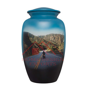 Vase d'urnes en métal fini fait à la main peint à la main Vase d'urnes de cendres humaines adultes - Product Image 6