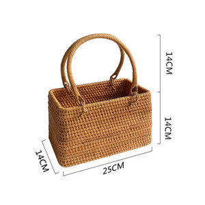 Panier de pique-nique en rotin naturel très bon marché fait main du Vietnam - Product Image 2