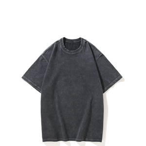 260g Heavy Vintage Do Old Washed Stone Mill camiseta verano hombres High Street manga corta lavado marca camiseta Mujer - Product Image 3