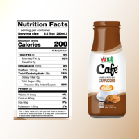 Vinut 280ml Cappuccino au chocolat doux en bouteille de verre, café instantané Arabica - Emballage en boîte, prêt à boire, à consommer froid