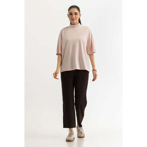 Women's Loose Fit 100% Cotton Knit <b>Top</b> Korean Style Breathable Crop T-Shirt Rhinestone Boxy Design OEM ODM Fashion - Product Image 1