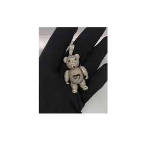 Pendentif en or massif 14kt de style Hip Hop diamants naturels VS-SI pureté vêtements quotidiens bijoux à la mode pendentifs en diamant breloques - Product Image 1