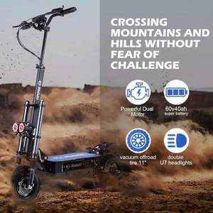 Trottinette électrique adulte 60V 40Ah S3ZB-2 tout-terrain pliable, pneus tout-terrain de 11 pouces, pneus à vide, moteur double rapide - Product Image 2
