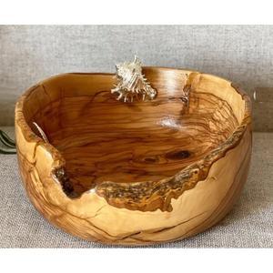 Cuenco de madera maciza hecho a mano con detalles de tortuga dorada, cuenco de madera de la mejor calidad, accesorio para el hogar y la cocina - Product Image 3