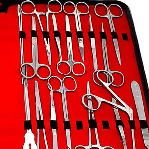 ชุดอุปกรณ์สัตวแพทย์สเตนเลสสตีลเยอรมัน33ชิ้นได้รับการรับรองมาตรฐาน ISO 9001นำมาใช้ใหม่ได้ - Product Image 5