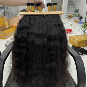 Venta al por mayor de extensiones de cabello camboyanas y vietnamitas de ondas naturales largas y cutículas alineadas All Virgin Raw Bulk Grade 100g Bundle - Product Image 3