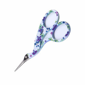 Petits ciseaux vintage à lame incurvée en acier inoxydable allemand ciseaux à broder faits à la main fleur en papier enduit céramique artisanat confortable - Product Image 3