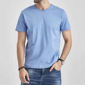 OEM personalizado 100% algodón Jersey Camiseta estilo casual Color sólido cuello redondo de manga corta talla grande transpirable bordado buen precio - Product Image 1