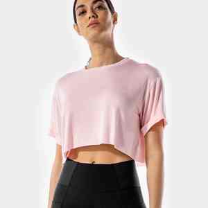T-shirt court oversize pour femme en coton premium, décontracté, manches courtes, streetwear - Product Image 6