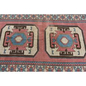 Alfombra tradicional Kilim roja y azul de 4,4X7 pies, alfombra rectangular de lana turca de área grande, alfombra abstracta de látex de 10mm para pasillo, alfombra para habitación - Product Image 5