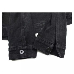 Custom Logo <b>Men's</b> High Street Style Denim <b>Jacket</b> with Stand Collar Hooded Zipper Closure Autumn Workwear Cargo Pockets - Product Image 3