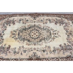 Tapis vintage turc 4,1x7 pi (126x213 cm), tapis brun ombré - Product Image 5