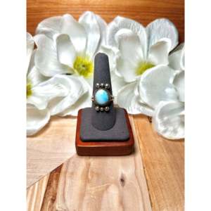 Bague en argent sterling et turquoise Golden Hill de style ethnique Navajo, taille 8.75, pierre naturelle taille ovale, pour usage quotidien - Product Image 1