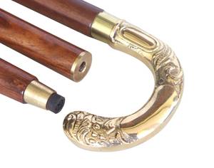 Wooden <b>Walking</b> <b>Stick</b> Handmade Canes Brass Handle Antique Decorative Canes <b>for</b> <b>Men</b> Women - Product Image 2