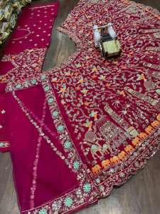 Más buscado Cancan Canvas Patta Indian Pakistani Lehenga Choli para mujeres bordado lentejuelas trabajo encaje tela alta venta - Product Image 5