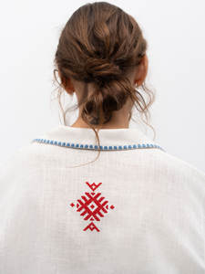 Ropa de oficina para mujer, blusas ucranianas informales, manga larga, popelina de algodón, Top corto tejido para primavera y verano - Product Image 3