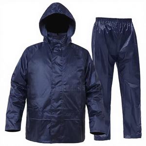 Ensemble imperméable robuste avec fermeture éclair, veste à capuche et pantalon, réfléchissant, séchage rapide, respirant, pour le travail en extérieur et les voyages, service OEM - Product Image 1