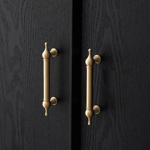 Manijas de Puerta de Armario de Latón Antiguo de Lujo con Diseño Clásico Vintage, Tiradores de Metal Sólido para Decoración de Muebles de Armario - Product Image 1