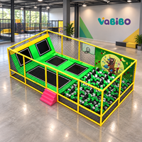 Équipement de parc de trampolines intérieur commercial, parcours ninja, fosse à mousse, mur d'escalade, enfants, adultes, solution clé en main OEM, Vabibo BC-15