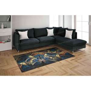 Tapis à motif fractal, Tapis imprimé, Tapis doux, Design moderne, Tapis en chenille - Product Image 1