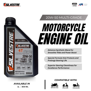 Huile moteur pour moto SILVESTRE, huile minérale multi-grade 20W-50, 1L, API SL, contenant en plastique (fabriqué au PH) - Product Image 6