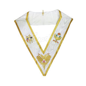 Collier maçonnique de 18e degré brodé à la main avec fil de bullion, qualité supérieure, personnalisé, Rose Croix - Product Image 4