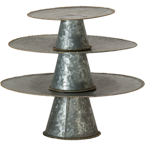 Rustic Galvanized Metal Cake <b>Stand</b>, <b>Cupcake</b> <b>Stand</b> Rustic Round Dessert - Product Image 6